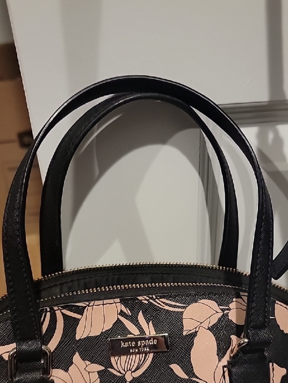kate spade Black & Pink Floral Dome Satchel with Black Wallet - Picture 5 of 17